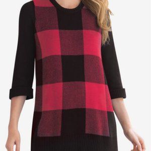 Adult Santa Hat and Plus Size Sweater and Reindeer Stocking